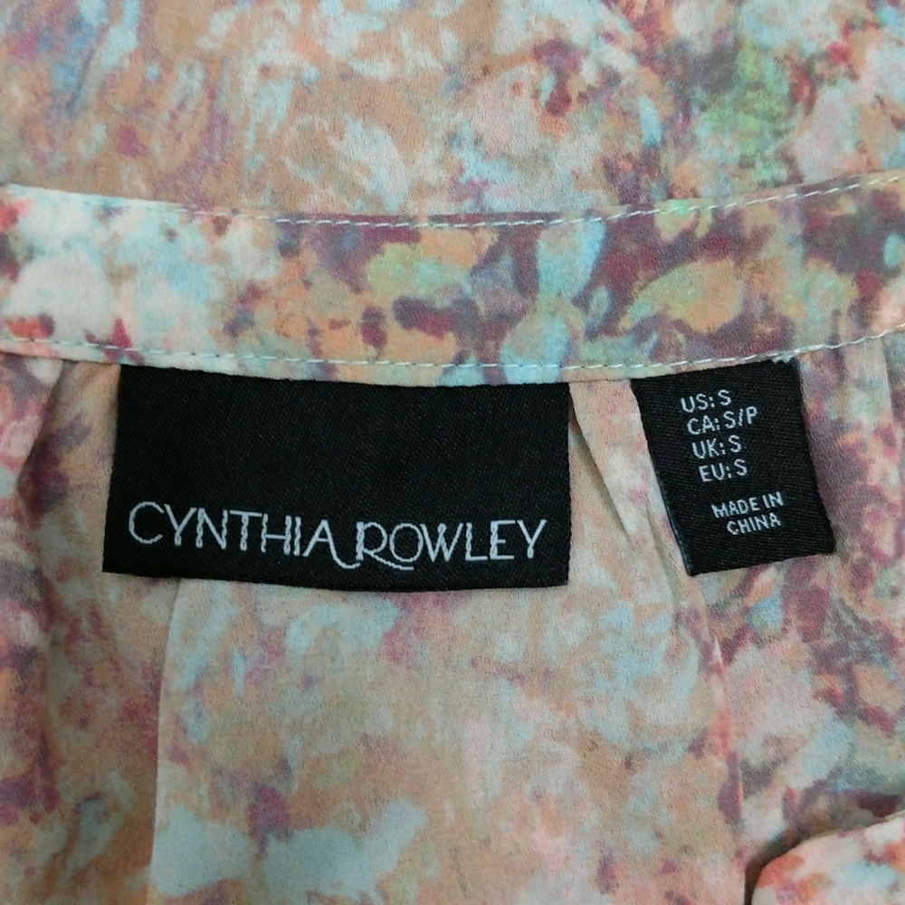 CYNTHIA ROWLEY boho 3/4 sleeve top. SMALL - Picture 4 of 4